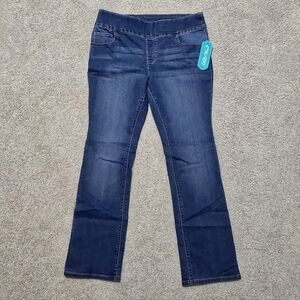 The Pioneer Woman BOOT CUT Pants Women's LARGE Blue Pull On Jeans 12-14